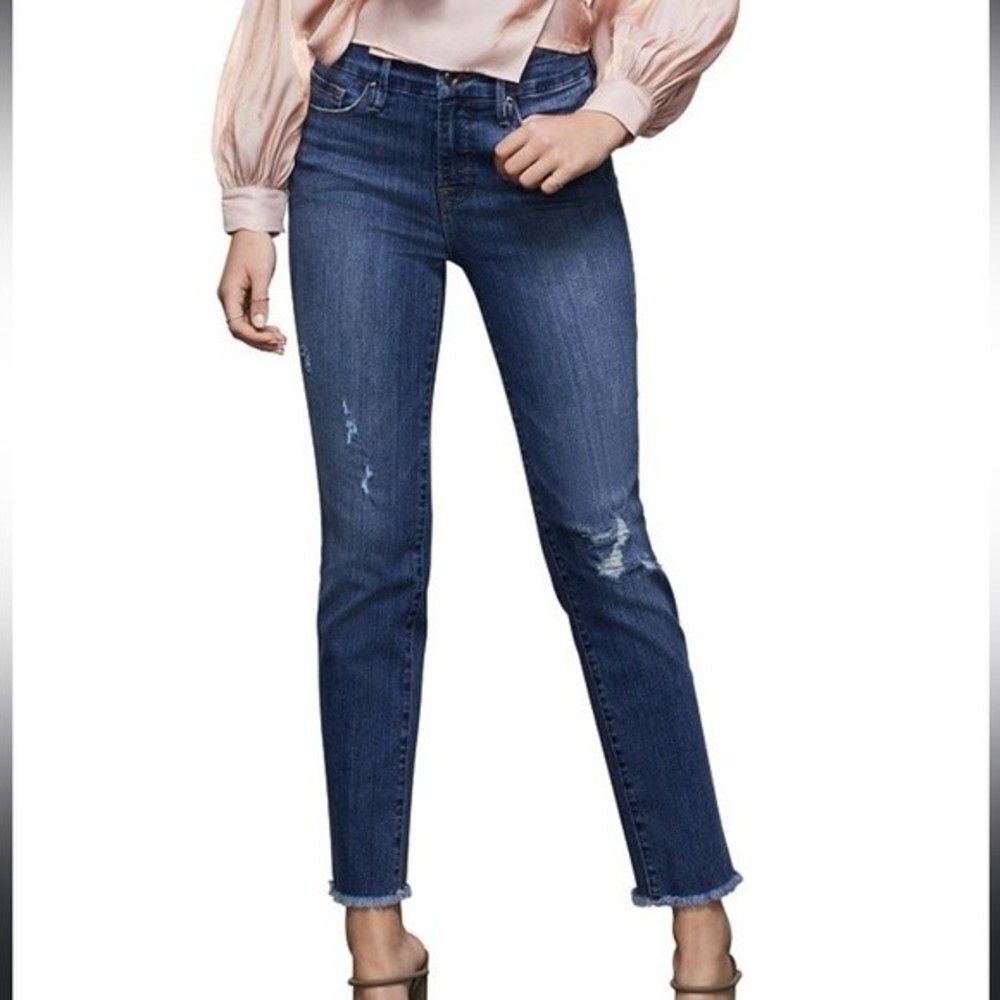 GOOD AMERICAN Good Straight High-rise Straight Jeans‎
